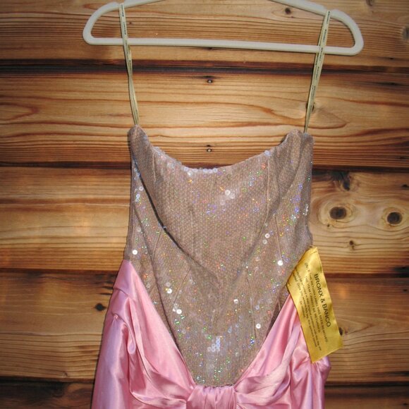 Bronx and Banco Pink Size 4 Gina Gown Dress Flaw - Picture 7 of 16